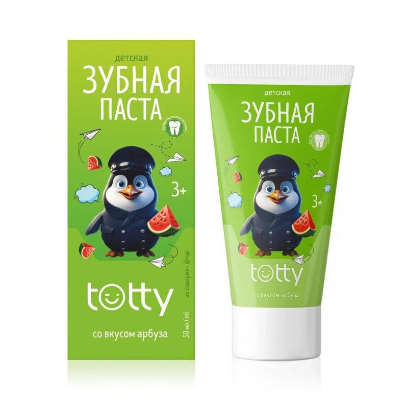 Детская зубная паста TOTTY со вкусом арбуза 3+, 50 мл